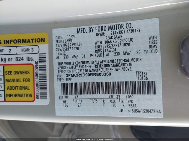 2024 FORD BRONCO SPORT 3FMCR9D90RRE00360 Photo 8