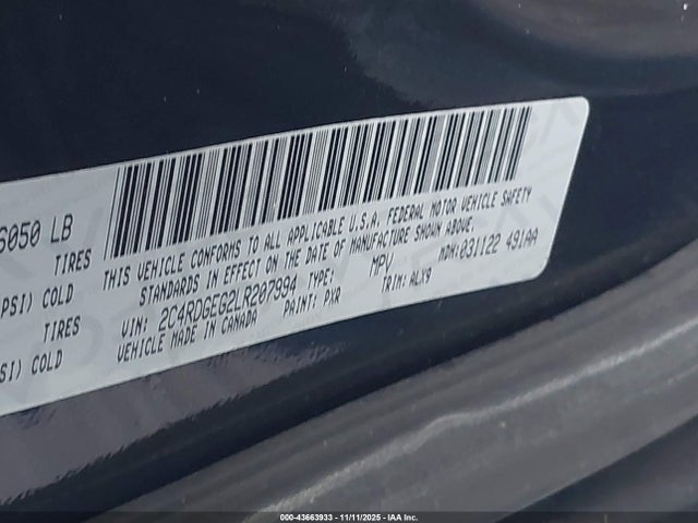 Dodge Grand Caravan Gt 2020 2C4RDGEG2LR207994 Image 9