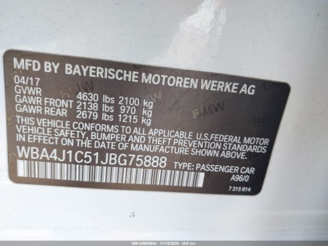 2018 BMW 430I GRAN COUPE WBA4J1C51JBG75888 Photo 8