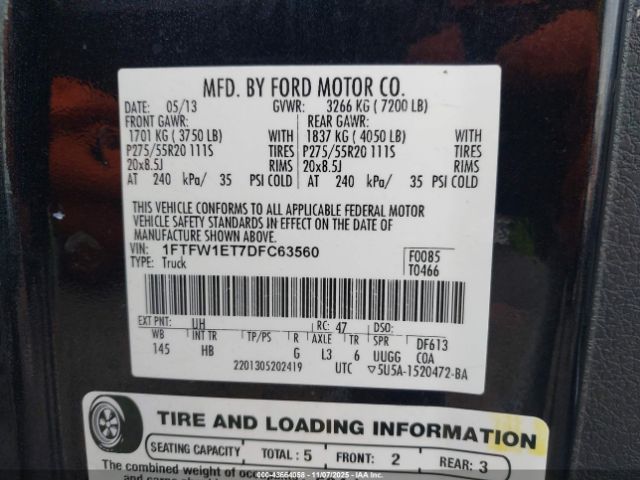 2013 FORD F-150 1FTFW1ET7DFC63560 Photo 8