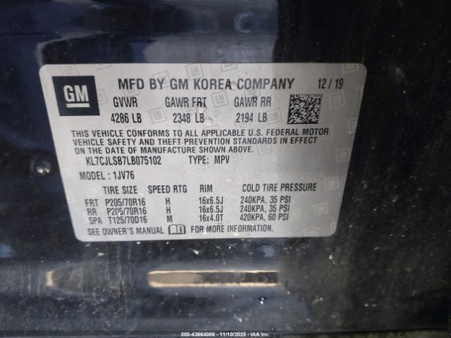 2020 CHEVROLET TRAX KL7CJLSB7LB075102 Photo 8