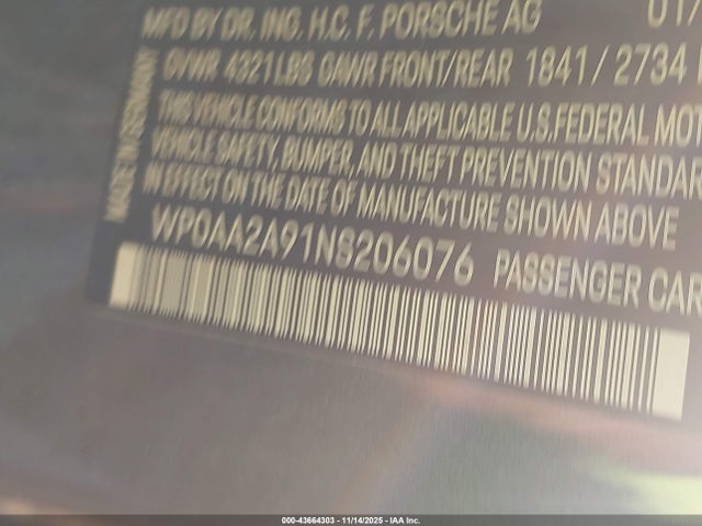 2022 PORSCHE 911 WP0AA2A91NS206076 Photo 8
