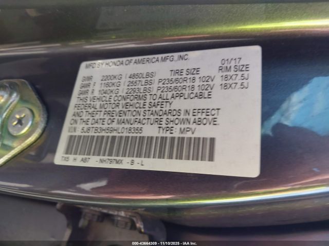 2017 ACURA RDX 5J8TB3H59HL018355 Photo 8