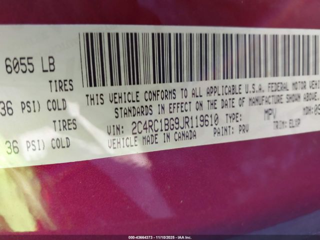 2018 CHRYSLER PACIFICA 2C4RC1BG9JR119610 Photo 8