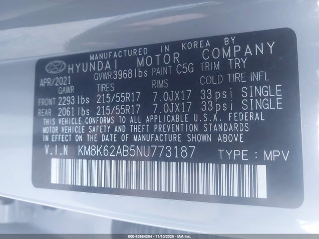 2022 HYUNDAI KONA KM8K62AB5NU773187 Photo 8