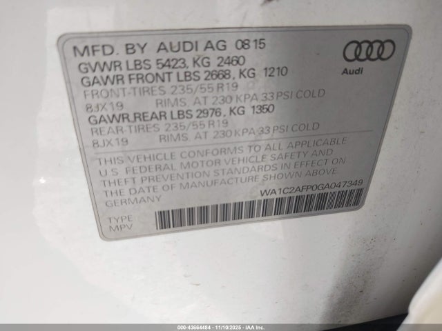 2016 AUDI Q5 WA1C2AFP0GA047349 Photo 8