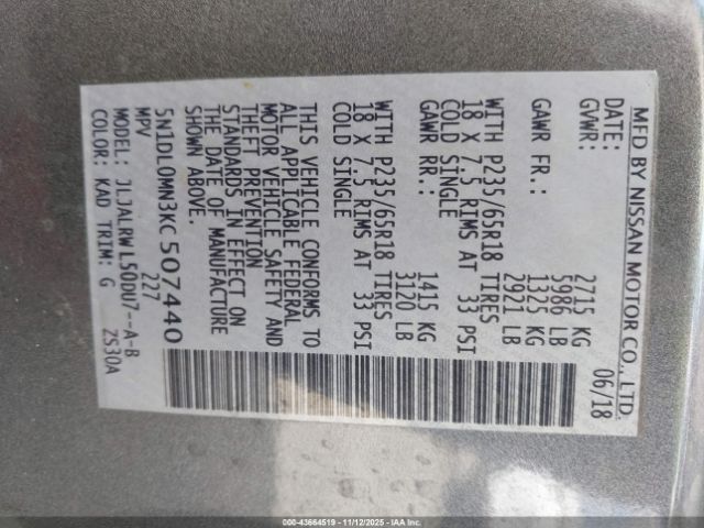 2019 INFINITI QX60 5N1DL0MN3KC507440 Photo 8