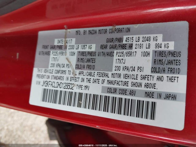 Mazda Cx-5 Touring 2017 JM3KFACL0H0128602 Image 9