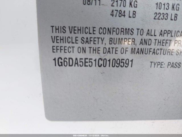 2012 CADILLAC CTS 1G6DA5E51C0109591 Photo 8