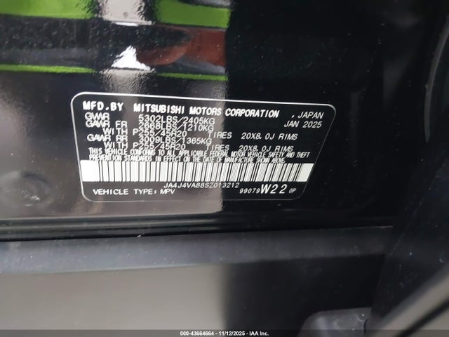 2025 MITSUBISHI OUTLANDER JA4J4VA88SZ013212 Photo 8