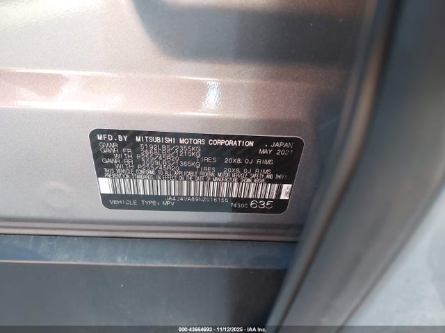 2022 MITSUBISHI OUTLANDER JA4J4VA89NZ016155 Photo 8