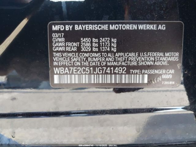 2018 BMW 740I WBA7E2C51JG741492 Photo 8