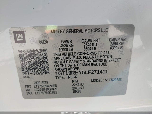 1GT19REY5LF271411 GMC Sierra 2500hd 4wd Standard Bed Denali