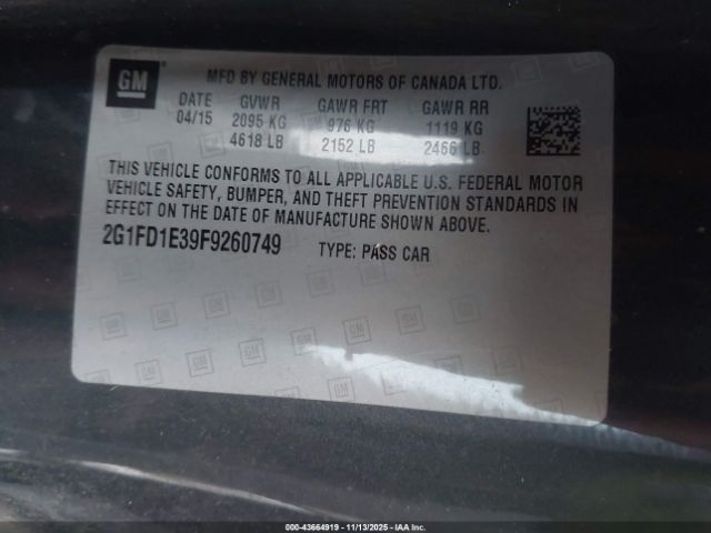 2015 CHEVROLET CAMARO 2G1FD1E39F9260749 Photo 8