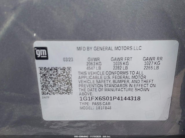 2023 CHEVROLET BOLT EV 1G1FX6S01P4144318 Photo 8