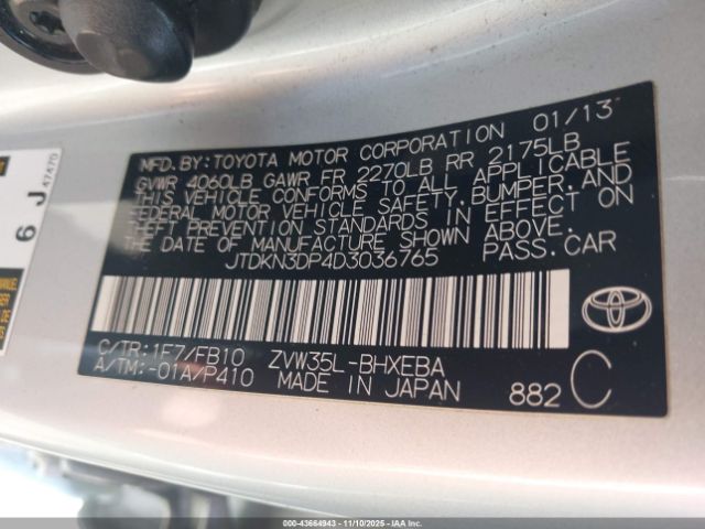 2013 TOYOTA PRIUS PLUG-IN JTDKN3DP4D3036765 Photo 8
