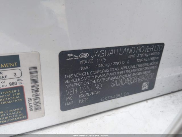 2017 JAGUAR XE SAJAD4BG8HA972737 Photo 8