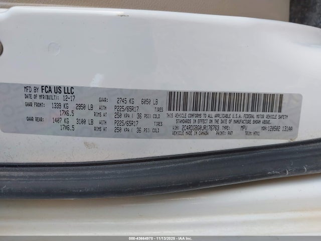 2C4RDGBG0JR176763 Dodge Grand Caravan Se