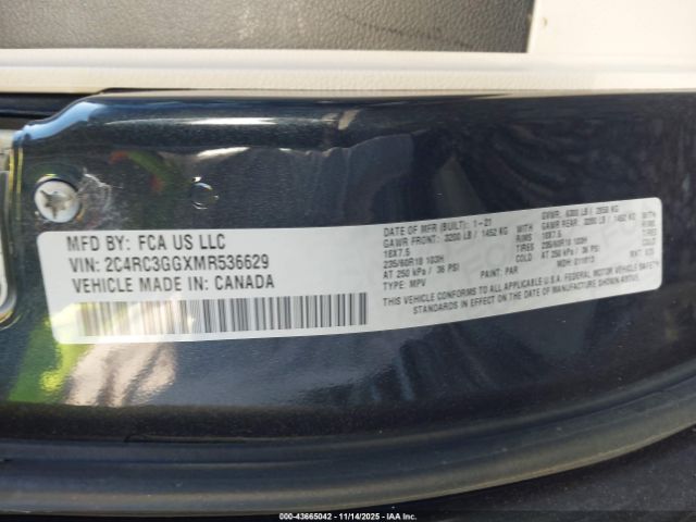 2021 CHRYSLER PACIFICA 2C4RC3GGXMR536629 Photo 8