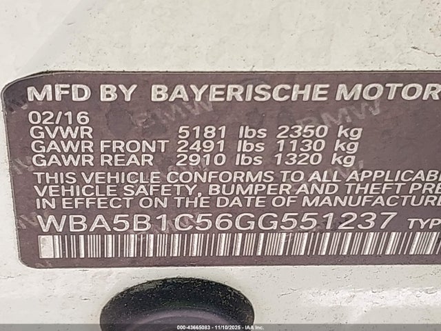 2016 BMW 535I WBA5B1C56GG551237 Photo 8
