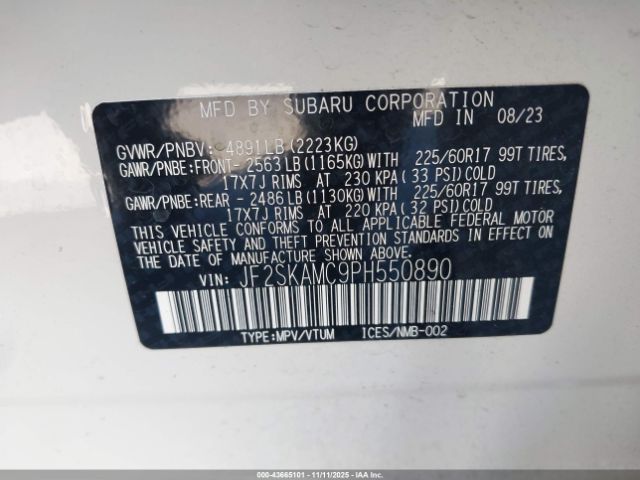 2023 SUBARU FORESTER JF2SKAMC9PH550890 Photo 8