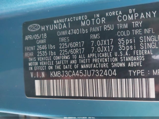 Hyundai TUCSON SEL 2018 KM8J3CA45JU732404 Image 9