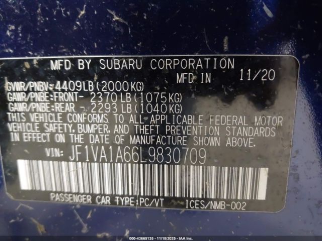 2020 SUBARU WRX JF1VA1A66L9830709 Photo 8