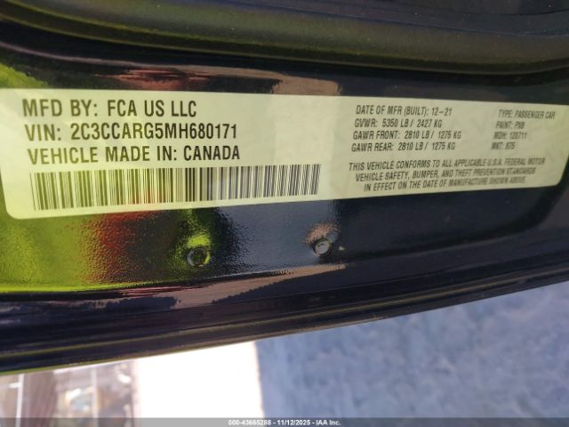2021 CHRYSLER 300 2C3CCARG5MH680171 Photo 8