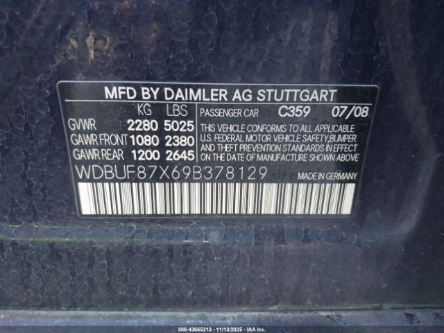 2009 MERCEDES-BENZ E 350 WDBUF87X69B378129 Photo 8