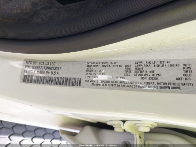 2022 RAM 1500 1C6SRFJT3NN283361 Photo 8