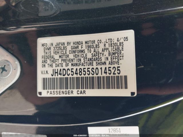 2005 ACURA RSX JH4DC54855S014525 Photo 8