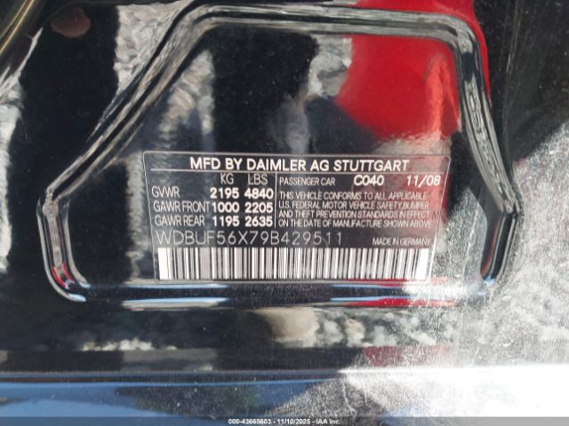 2009 MERCEDES-BENZ E 350 WDBUF56X79B429511 Photo 8