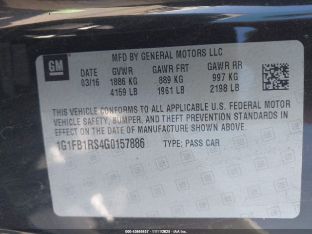 2016 CHEVROLET CAMARO 1G1FB1RS4G0157886 Photo 8