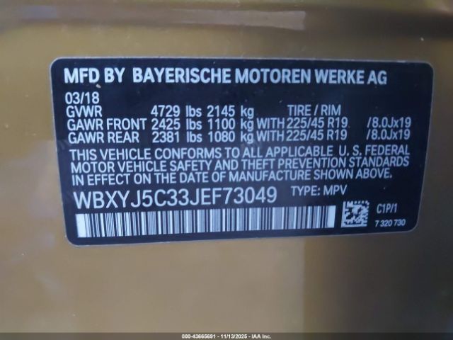2018 BMW X2 WBXYJ5C33JEF73049 Photo 8