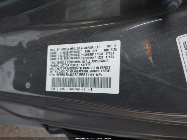 2012 HONDA ODYSSEY 5FNRL5H48CB019551 Photo 8