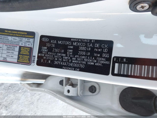 Продаж на аукціоні авто 2017 Kia Forte Lx, vin: 3KPFK4A71HE069760, номер лоту: 43665741
