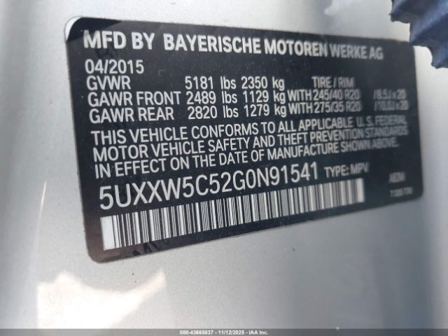 2016 BMW X4 5UXXW5C52G0N91541 Photo 8