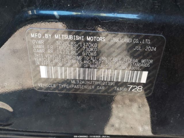 2024 MITSUBISHI MIRAGE ML32AUHJ7RH021391 Photo 8
