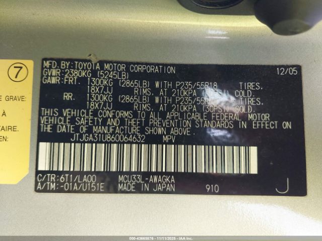 2006 LEXUS RX 330 JTJGA31U860064632 Photo 8