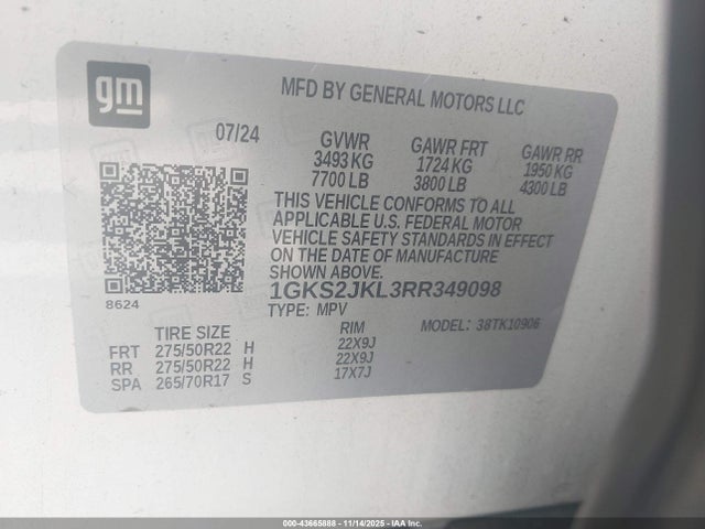 1GKS2JKL3RR349098 GMC Yukon Xl 4wd Denali