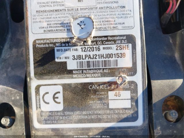 2017 CAN-AM OUTLANDER MAX 3JBLPAJ21HJ001539 Photo 9