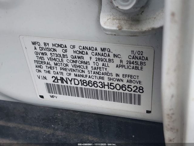 2003 ACURA MDX 2HNYD18663H506528 Photo 8