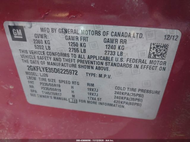 2013 GMC TERRAIN 2GKFLYE35D6225972 Photo 8