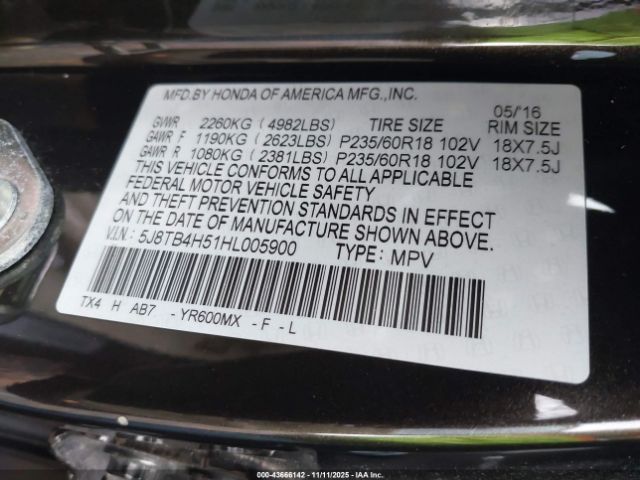 2017 ACURA RDX 5J8TB4H51HL005900 Photo 8