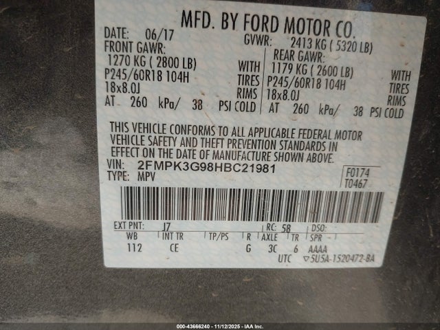 2017 FORD EDGE 2FMPK3G98HBC21981 Photo 8