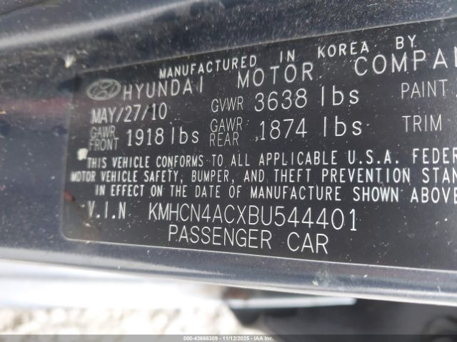 2011 HYUNDAI ACCENT KMHCN4ACXBU544401 Photo 8