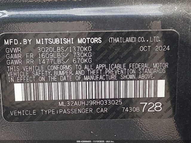 2024 MITSUBISHI MIRAGE ML32AUHJ9RH033025 Photo 8