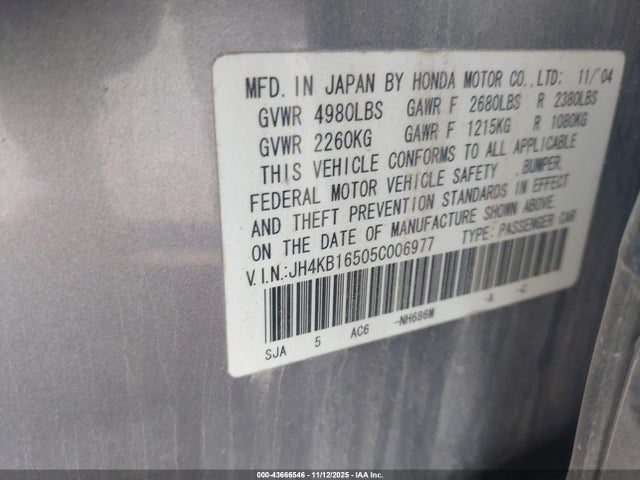 2005 ACURA RL JH4KB16505C006977 Photo 8