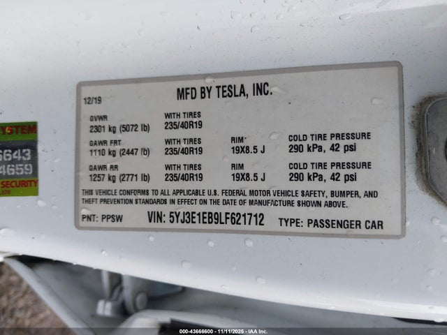2020 TESLA MODEL 3 5YJ3E1EB9LF621712 Photo 8