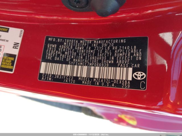 2021 TOYOTA COROLLA 5YFS4MCE7MP066939 Photo 8